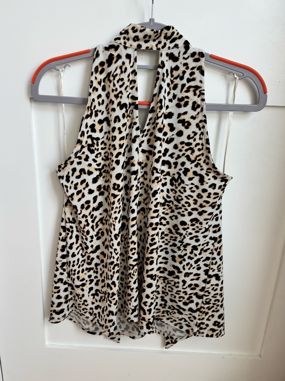 Banana Republic Leopard Print Halter Tank - Cream/Tan/Black